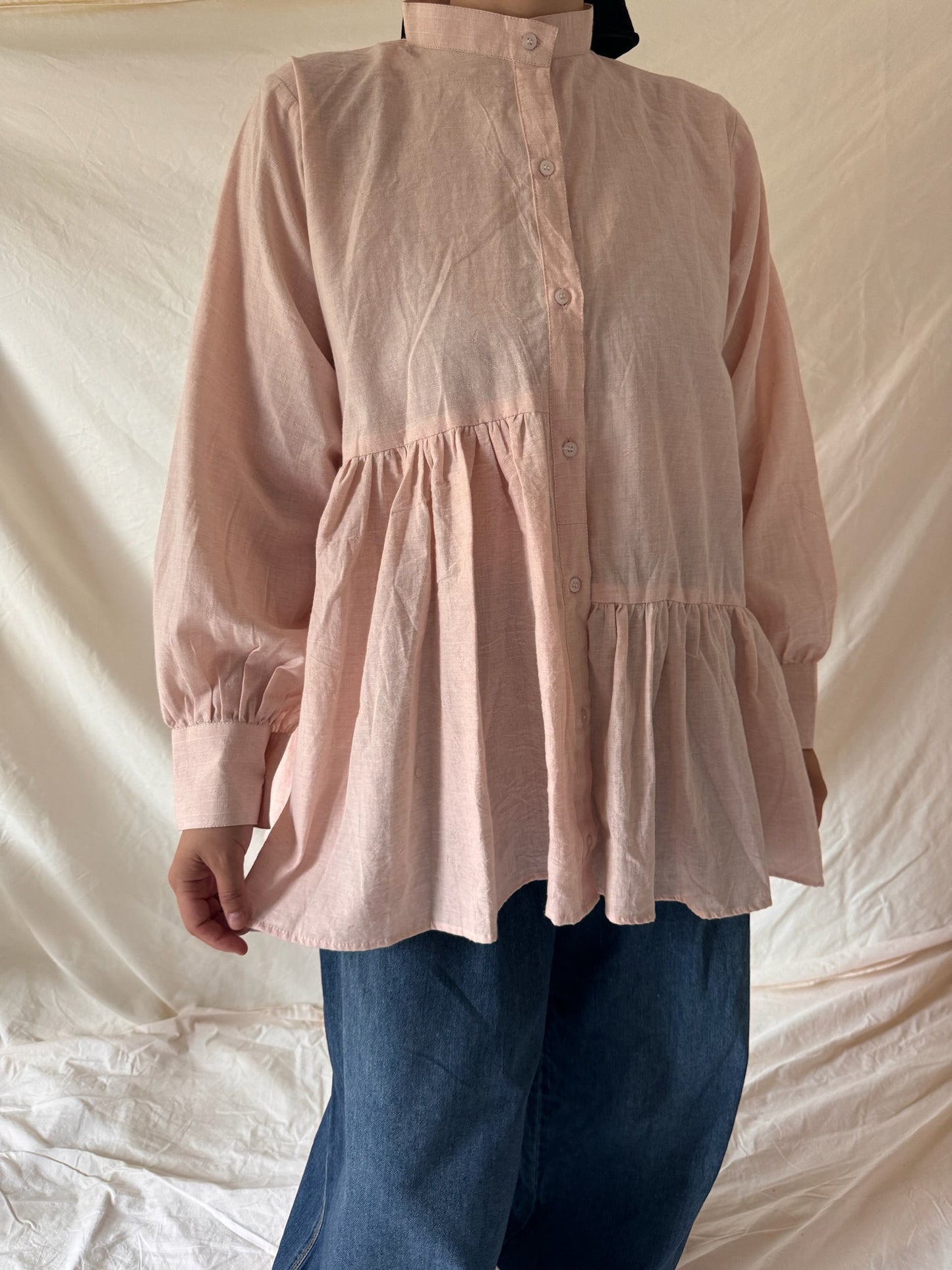 Heba Cotton Tunic - Powder Pink